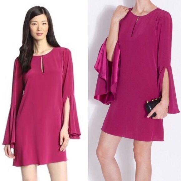 Nwt Elizabeth & James pink Mabel bell sleeve dress - Picture 1 of 7